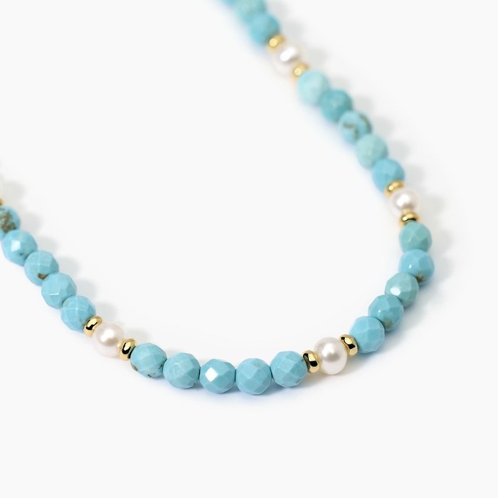 Collier ras du cou turquoise et perles BEACH CODE