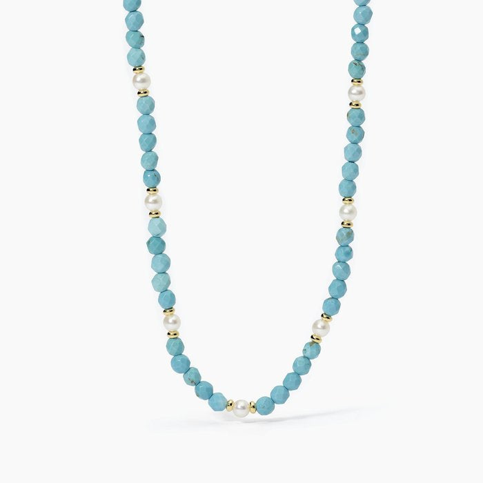 Collier ras du cou turquoise et perles BEACH CODE