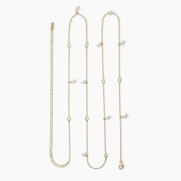 Chaîne de taille en argent plaqué or avec perles DUCHESSA