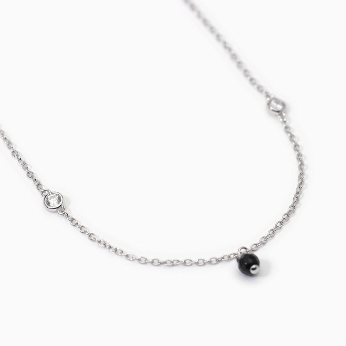 Chaîne de taille en argent avec agate noire VIVA LA VIDA