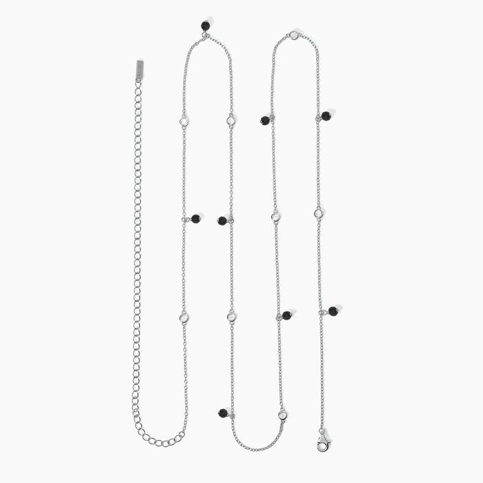 Chaîne de taille en argent avec agate noire VIVA LA VIDA