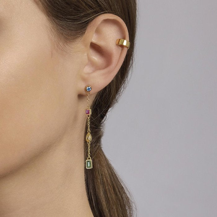 Boucles d'oreilles avec des chatons RAINBOW multicolores et multiformes