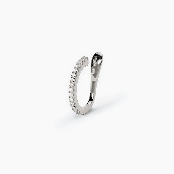 Orecchino ear cuff con zirconi bianchi incastonati CUFFMANIA