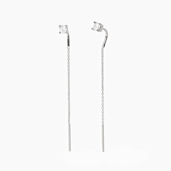 Orecchini pendenti in argento con punto luce SHINY