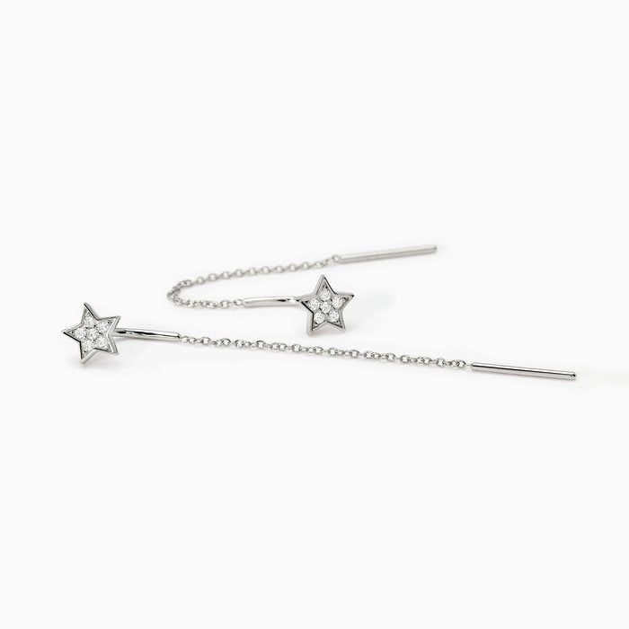 Boucles d'oreilles en argent avec étoiles pavées STARDUST
