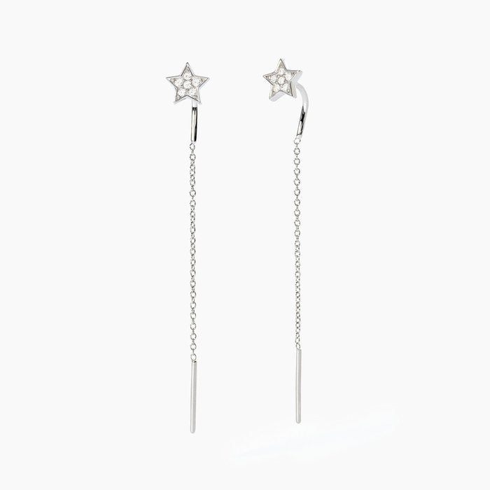 Boucles d'oreilles en argent avec étoiles pavées STARDUST