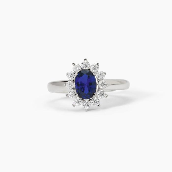 Bague en argent avec saphir synthétique ovale COOL OU RÉTRO ?