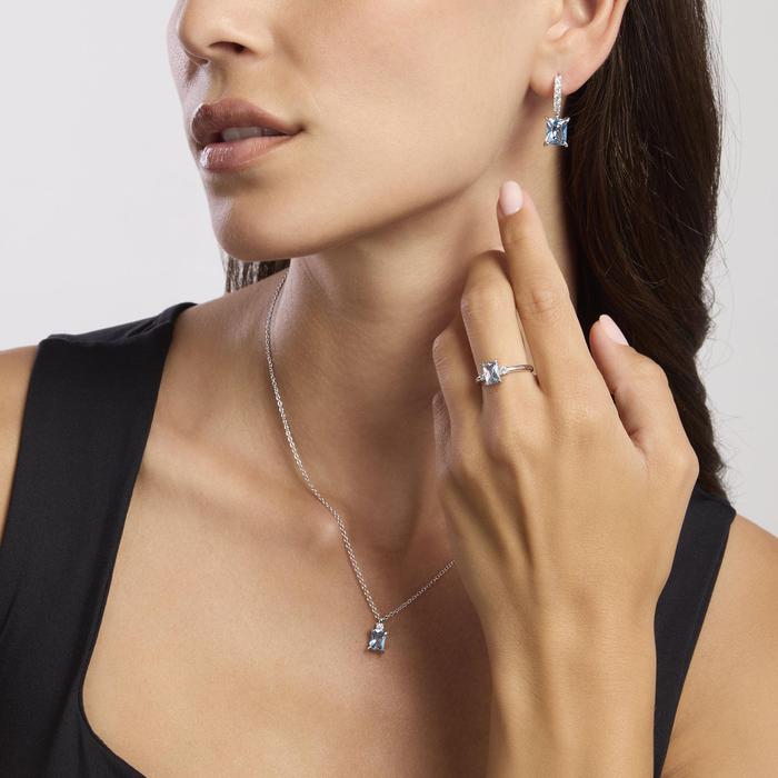 Bague en argent avec aigue-marine synthétique BATTITO
