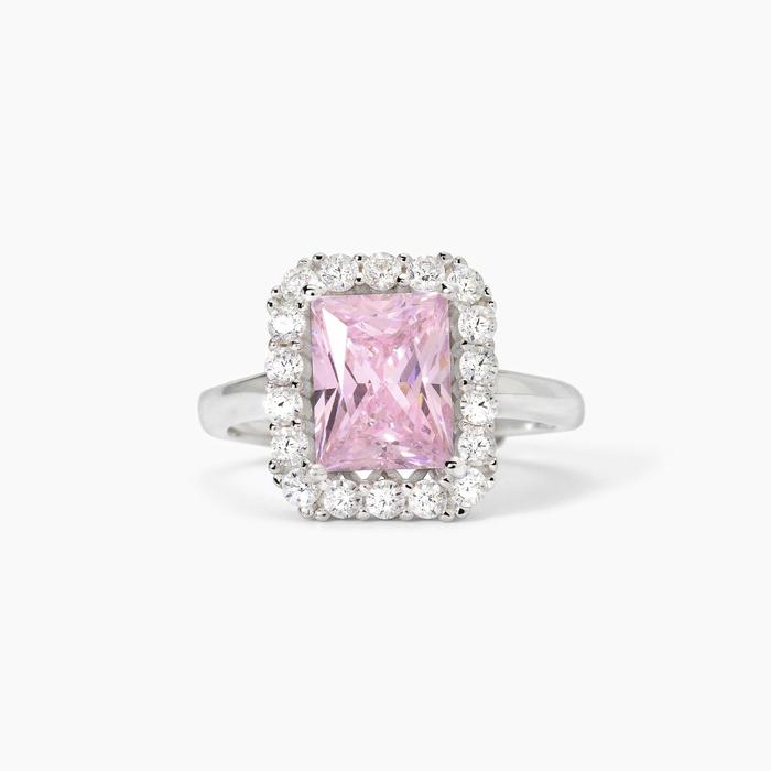 Bague en argent avec zircon rose INFINITE DESIRE