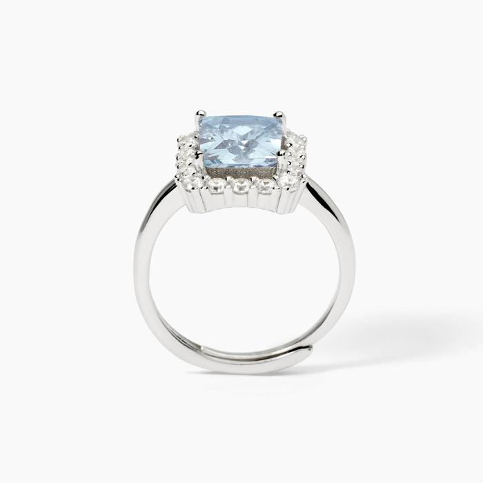 Bague en argent avec aigue-marine synthétique INFINITE DESIRE