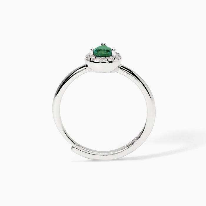 Bague en argent avec émeraude synthétique COOL OU RÉTRO ?