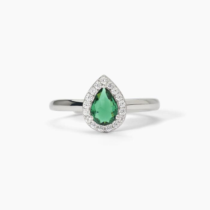Bague en argent avec émeraude synthétique COOL OU RÉTRO ?