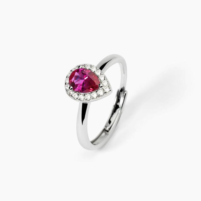 Anello in argento con rubino sintetico COOL OR RÉTRO?