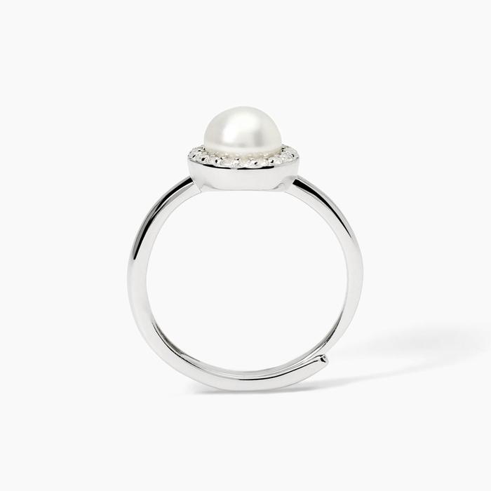 Anello in argento con perla coltivata MILANESIENNE