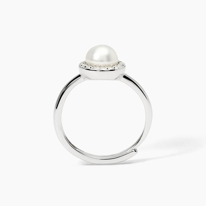 Bague en argent avec perle de culture MILANESIENNE