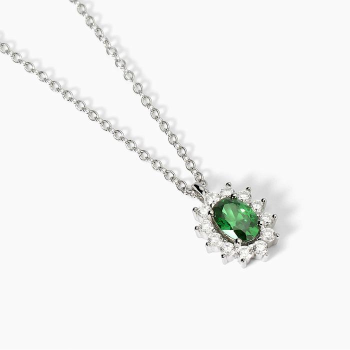 Girocollo in argento con smeraldo sintetico COOL OR RÉTRO?