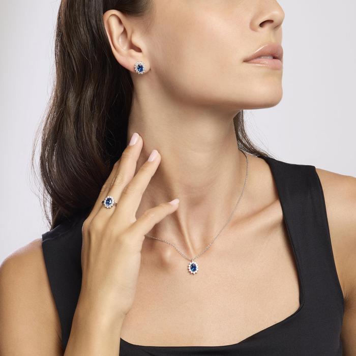 Girocollo in argento con zaffiro sintetico COOL OR RÉTRO?