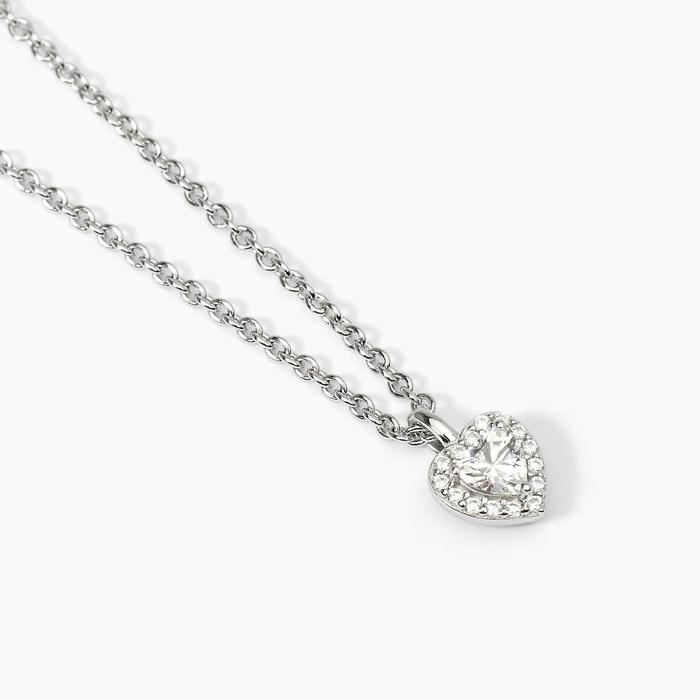LOVE AFFAIR Heart Pendant Silver Choker