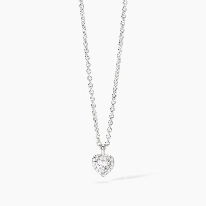LOVE AFFAIR Heart Pendant Silver Choker