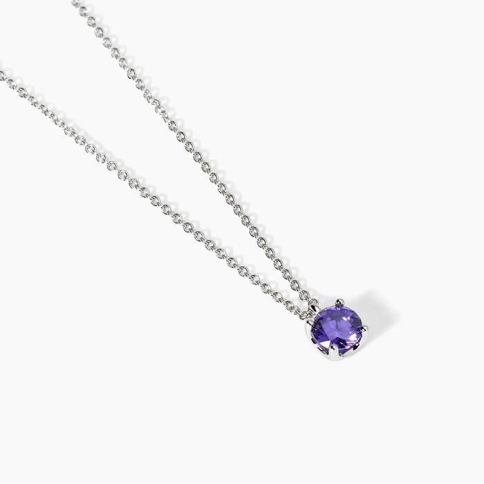 Girocollo in argento con zircone viola SHINY