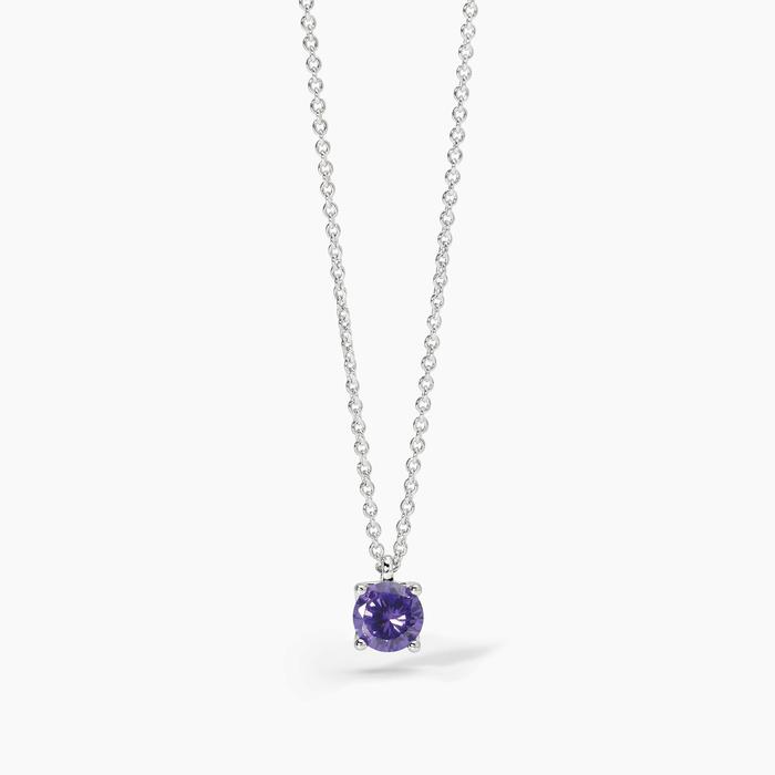 Girocollo in argento con zircone viola SHINY