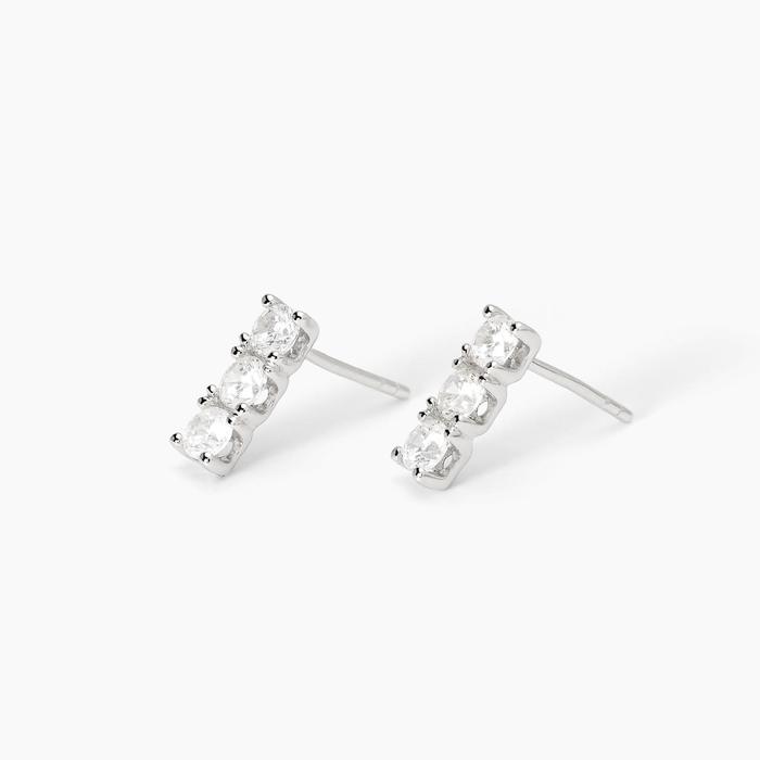 Boucles d'oreilles TRILOGY en argent et zircone blanche
