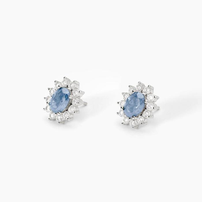 Boucles d'oreilles en argent avec aigue-marine synthétique COOL OU RÉTRO ?