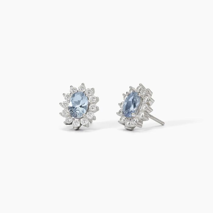 Boucles d'oreilles en argent avec aigue-marine synthétique COOL OU RÉTRO ?