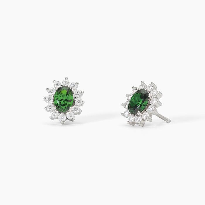 Boucles d'oreilles en argent avec émeraude synthétique COOL OU RÉTRO ?