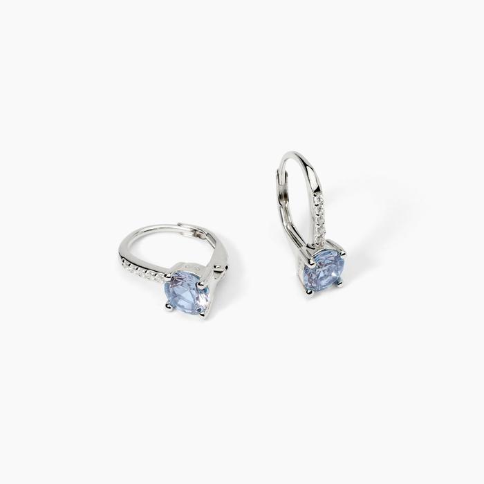 Boucles d'oreilles en argent et aigue-marine synthétique ISABEL