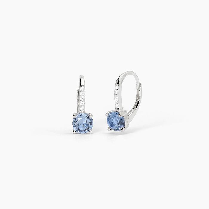 Boucles d'oreilles en argent et aigue-marine synthétique ISABEL