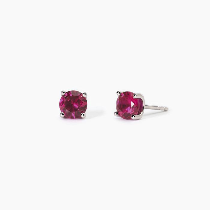 Boucles d'oreilles en argent et rubis synthétique brillant