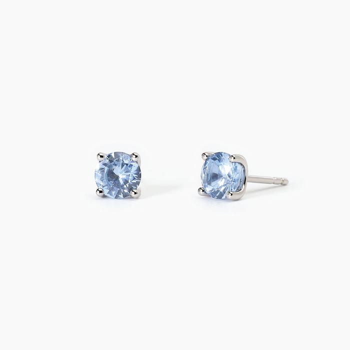 Boucles d'oreilles en argent et aigue-marine synthétique brillantes