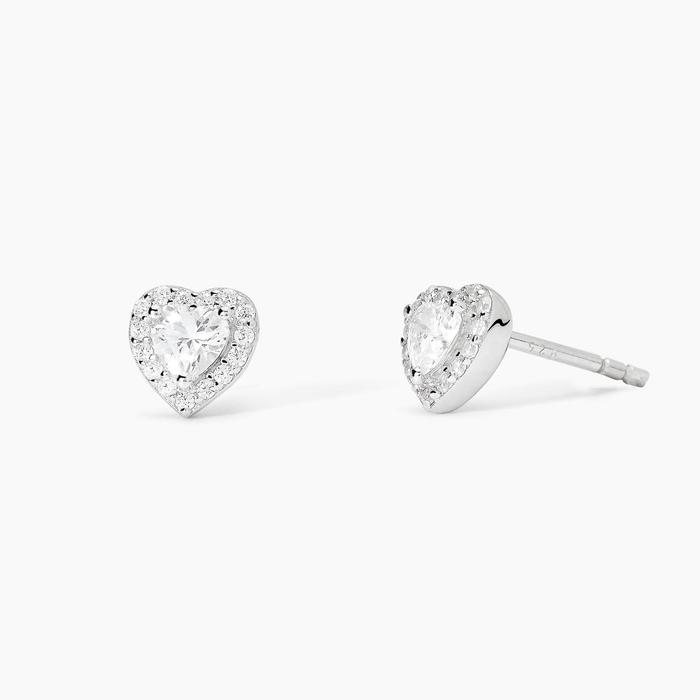Orecchini in argento con zirconi taglio cuore LOVE AFFAIR