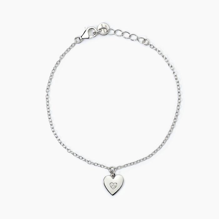 Bracelet coeur en argent TVB
