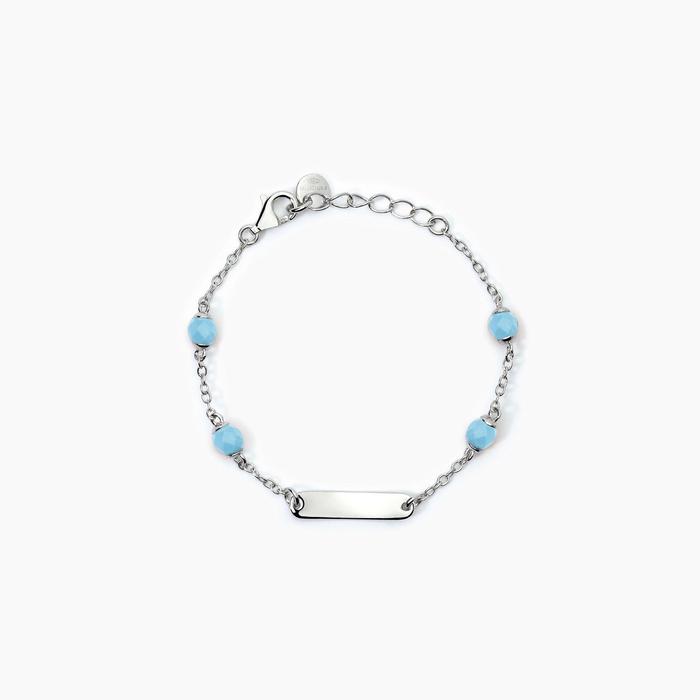 Bracelet personnalisable en argent avec turquoise BABY