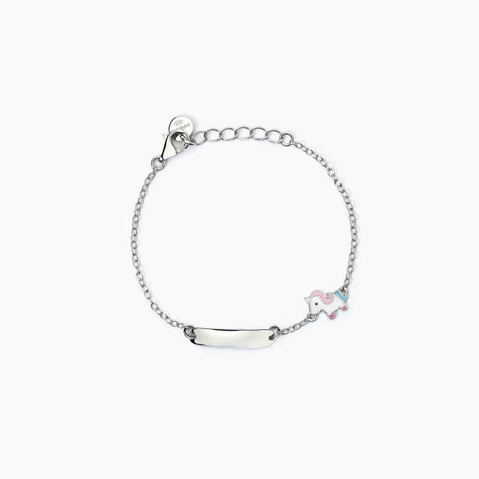 Bracciale personalizzabile in argento con unicorno UNICORN