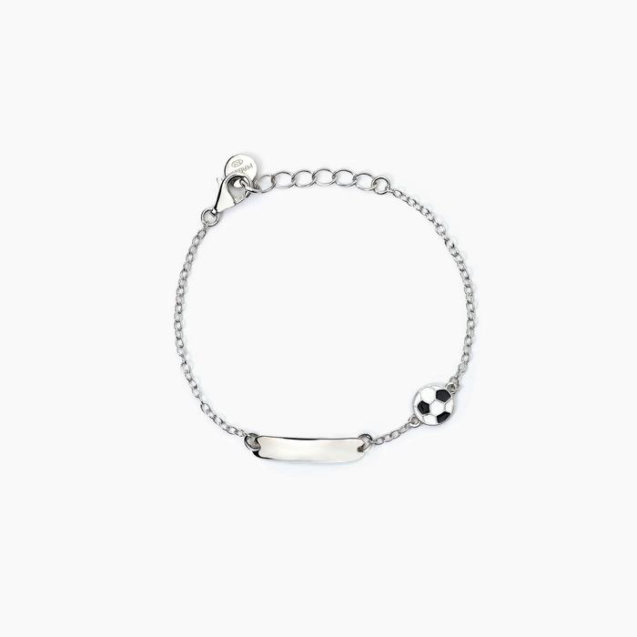 Bracelet en argent personnalisable avec ballon de FOOTBALL