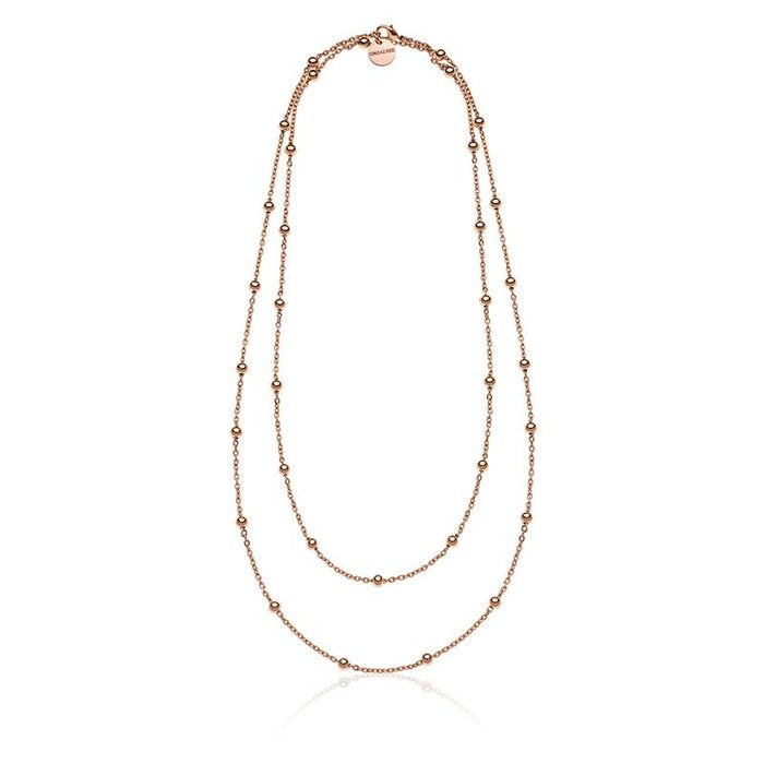 Collana in bronzo dorato rosa con sfere
