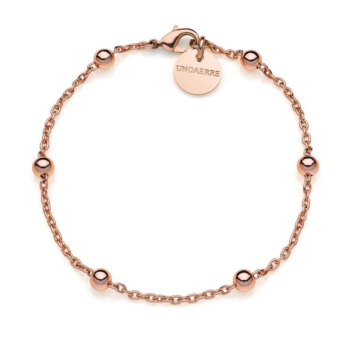 Bracciale in bronzo dorato rosa con sfere