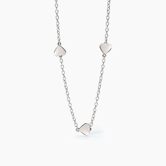 Collier ras du cou en argent avec coeurs MON AMOUR