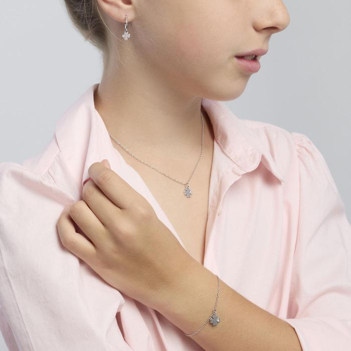 Collier ras du cou en argent avec trèfle à quatre feuilles et zircone TROUVEZ-MOI