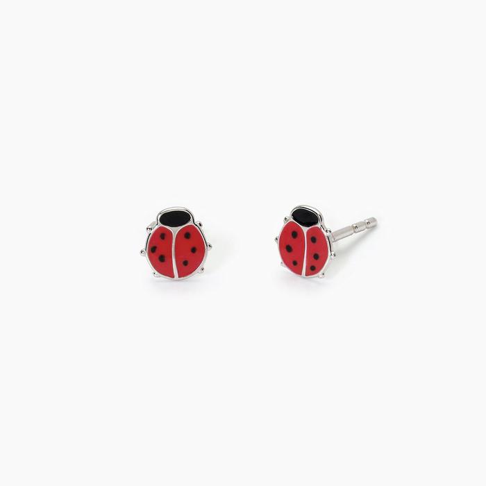 Boucles d'oreilles en argent avec coccinelle FORTUNELLA