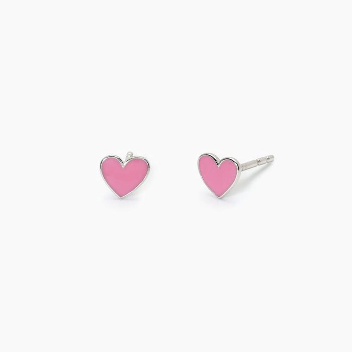 Boucles d'oreilles en argent avec coeur MON AMOUR