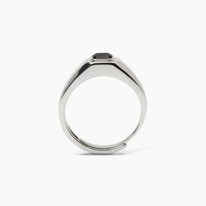 Silver ring with black zirconia NEW RETRO