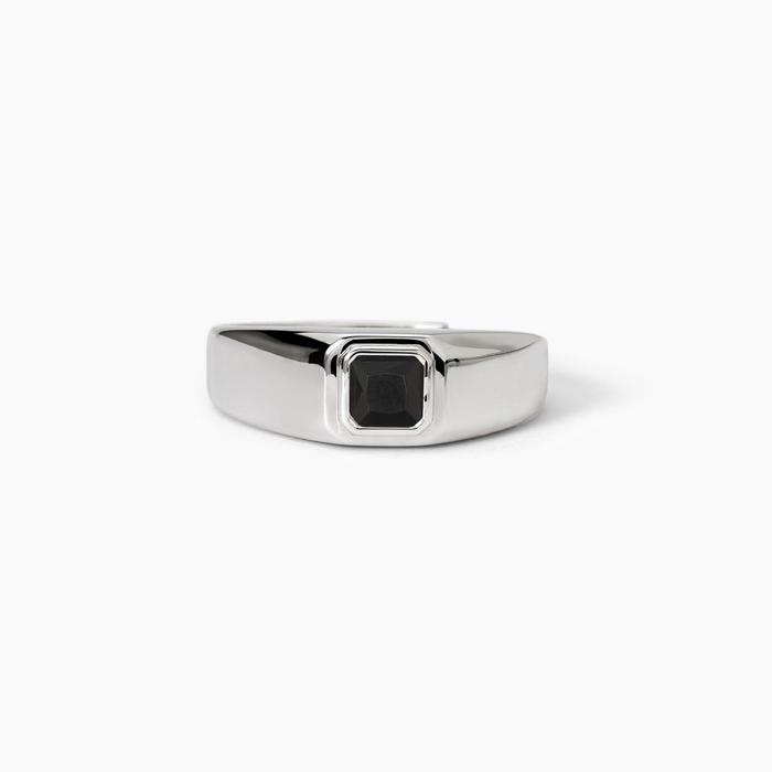 Silver ring with black zirconia NEW RETRO