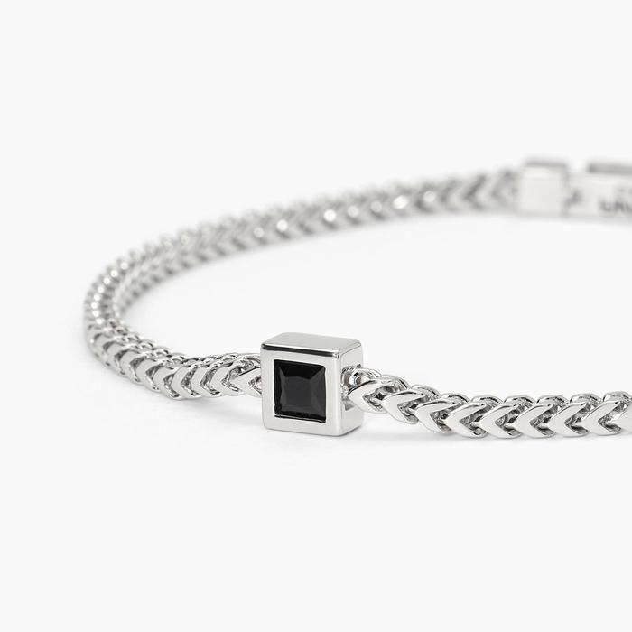 Bracciale in argento con catena franco BLACK CODE
