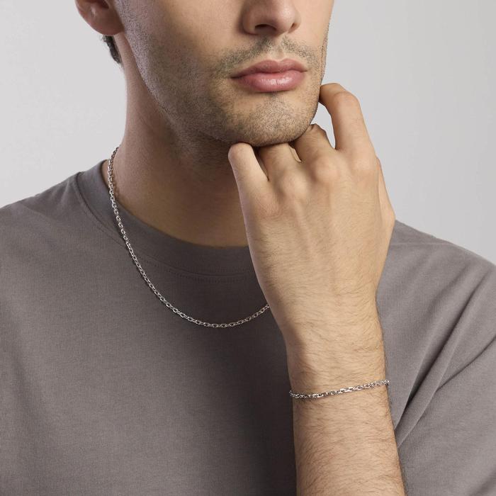 Collana in argento con catena forzatina EVERY DAY