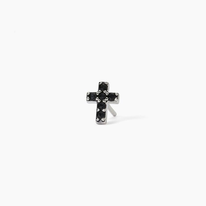MYSTICAL pave cross silver earring