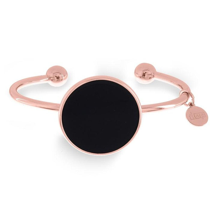 Bracciale rigido in bronzo dorato rosa